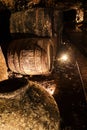 kvevri and barrels in NOY brandy factory dungeon