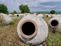 Kvevri, traditional earthenware vessel for winemaking, in Alazani valley, Kakheti, Georgia.