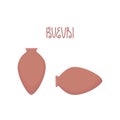 Kvevri vector illustration set. Traditional Georgian clay vessel, jug Qvevri.