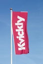 Kvickly logo on a flag Royalty Free Stock Photo