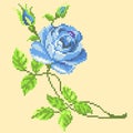 Vector illustration cross stitch rose