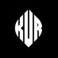 KVR circle letter logo design with circle and ellipse shape. KVR ellipse letters with typographic style. The three initials form a Royalty Free Stock Photo