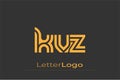 KVZ Creative Unique Modern Letter Logo Design. Elegant Monogram Logo Design with Decorative Elements and Typography Royalty Free Stock Photo