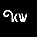 KW letter logo design on black background. KW creative initials letter logo concept. kw letter design. KW white letter design on b Royalty Free Stock Photo