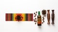 Kwanzaa Gift Decoration On Solid White Background - Top View