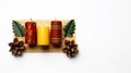 Kwanzaa Gift Decoration On Solid White Background - Top View