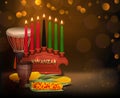 Kwanzaa Kinara Background Colorful Composition Poster Royalty Free Stock Photo