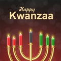 Kwanzaa seven candles in candle holder