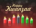 Kwanzaa seven candles on a dark background