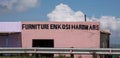 Kwazulu Natal, South Africa. Furniture store painted in pink, photographed in a rural village.