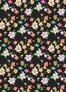 Little flowers pattern. Digital, simple pattern for girls. Spring bouquet of blooming flowers. Dark background Royalty Free Stock Photo