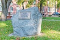 Stone on Cursed soldiers square in Kwidzyn