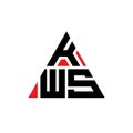 KWS triangle letter logo design with triangle shape. KWS triangle logo design monogram. KWS triangle vector logo template with red Royalty Free Stock Photo