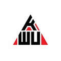 KWU triangle letter logo design with triangle shape. KWU triangle logo design monogram. KWU triangle vector logo template with red Royalty Free Stock Photo