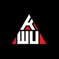 KWU triangle letter logo design with triangle shape. KWU triangle logo design monogram. KWU triangle vector logo template with red Royalty Free Stock Photo