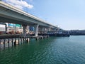 Kwun Tong Bypass and piers at Kwun Tong Kowloon Hong Kong on Feb 14 2024