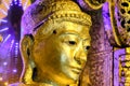Kyaik Polor or Kyaik Polar Buddha, close up to face, myanmar Royalty Free Stock Photo