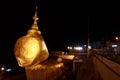 Kyaikhtiyo Pagoda at dusk in Myanmar. They are public domain or treasure of Buddhism, no restrict in copy or use.