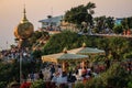 Kyaiktiyo Pagoda also known as Golden Rock at sunset, Mon State, Myanmar