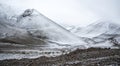 Kyang-la Pass between Nam Tso Lake and  Yamdrok-tso Lake. Damxung County, Lhasa, Tibet Royalty Free Stock Photo