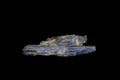 Kyanite, blue mineral stone on black background Royalty Free Stock Photo