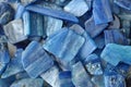 Disthene or Kyanite Blue polides rough blades Royalty Free Stock Photo