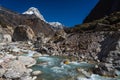 Kyashar peak or Peak 43 in Mera region, Himalaya mountains range in Nepal Royalty Free Stock Photo