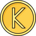 Kyat Kina or Kwacha coin, currency of many countries