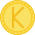 Kyat Kina or Kwacha coin, currency of many countries