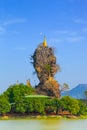 Kyauknalatt or Kyauk Kalap Pagoda Temple like A Nail Mountain in Hpa-An.