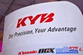 KYB booth sign at Manila International Auto Show in Pasay, Philippines