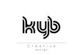 KYB Creative Unique Modern Letter Logo Design Royalty Free Stock Photo