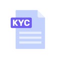 KYC identity vector document icon. Know your customer form symbol identification personal client icon.