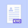 KYC identity vector document icon. Know your customer form symbol identification personal client icon. Royalty Free Stock Photo