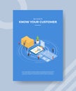 Kyc know your customer concept for template banner and flyer for printing with isometric style Royalty Free Stock Photo