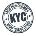 KYC  Know your customer  grunge rubber stamp Royalty Free Stock Photo
