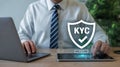 KYC Know Your Customer verification process on digital device concept Royalty Free Stock Photo