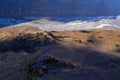 Aerial view of Key Monastery in Spiti Valley, Himachal Pradesh, India Royalty Free Stock Photo