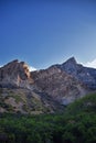 Kyhv Peak renamed from demeaning slur Squaw Mountain, view from hiking path, Wasatch Range, Provo, Utah. Royalty Free Stock Photo