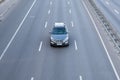 KYIV, KIEV, UKRAINE - November 10, 2020: selective focus - a Hyundai car is driving along Pobeda Avenue.