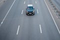 KYIV, KIEV, UKRAINE - November 10, 2020: Selective focus - a Peugeot car is moving along Pobeda Vicrory Avenue.