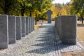 Kyiv. Kyiv region. Ukraine. 13.10.2023. Stone tombstones in the German cemetery in the fall. Beautiful German cemetery near Kyiv. Royalty Free Stock Photo