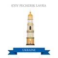 Kyiv Pechersk Lavra Monastery Ukraine flat vector attraction