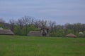 Traditional Ukrainian windmill located in the Museum of Folk Royalty Free Stock Photo