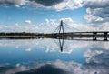 Kyiv 2023. Reflection on the surface of the flooded Dnipro