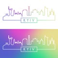 Kyiv skyline. Colorful linear style.