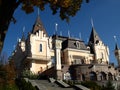 Kyiv State Academic Puppet Theater in Kiev in fulltime. Autumn view of palace building of theatre in Mariinsky park