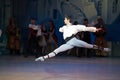 Ballet dancer Aleksandr Stoyanov dancing during ballet Corsar