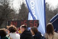 Kyiv - Ukraine, April 07, 2019: Face time of matathon. Crowd of People and Athletes Runners Run along the Road