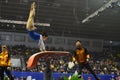 Female gymnast performing during Stella Zakharova Artistic Gymnastics Ukraine international Cup